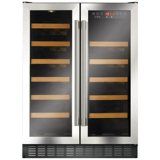 CDA CFWC624SS 60cm Freestanding/Undercounter Double Door Wine Cooler
