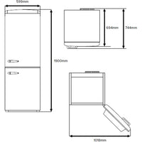 CDA Florence Sea Holly 199cm High 60/40 Frost Free Fridge Freezer - Sea Holly