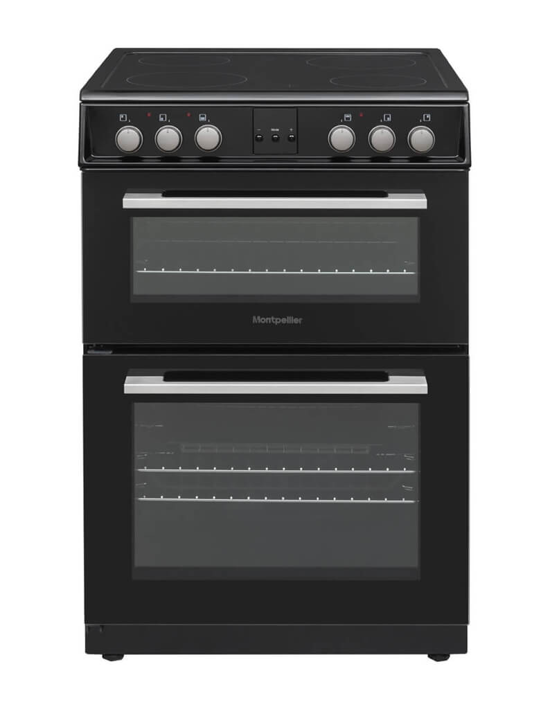 Montpellier MDOC60FK 60cm Double Ceramic Cooker in Black
