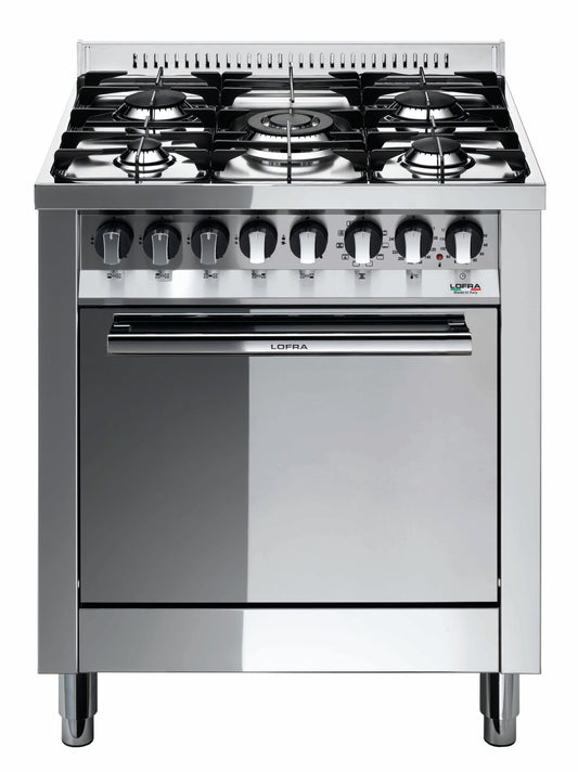 Lofra Maxima 70cm 5-Burner Dual Fuel Range Cooker - Stainless Steel (60110026)