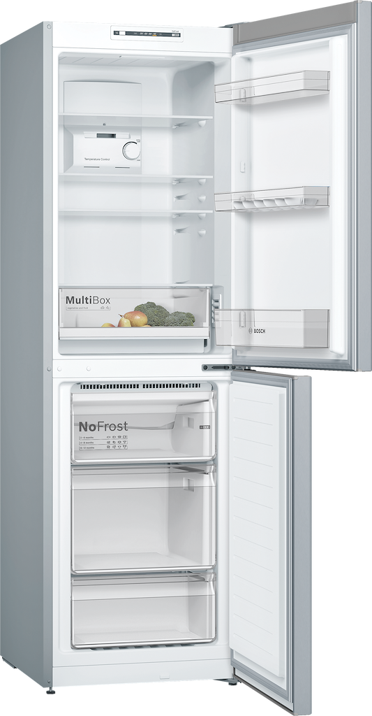 KGN34NLEAG, Free-standing fridge-freezer with freezer at bottom