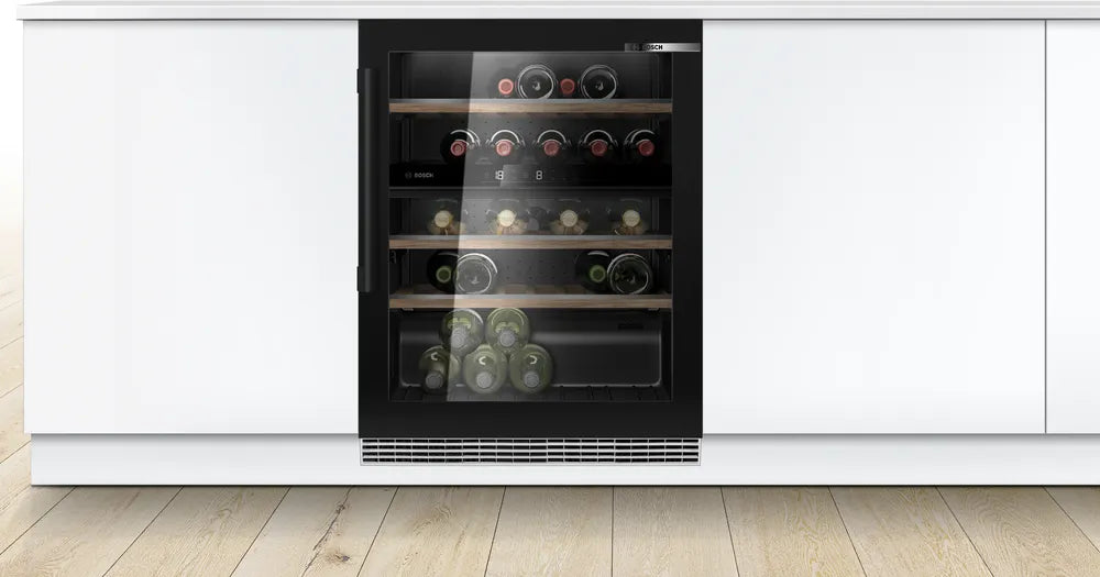 Bosch KUW21AHG0G Series 6 Integrated Wine Cooler, Black, G Rated