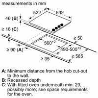 Bosch PKE611CA3E Series 2 59cm Ceramic Hob, Black