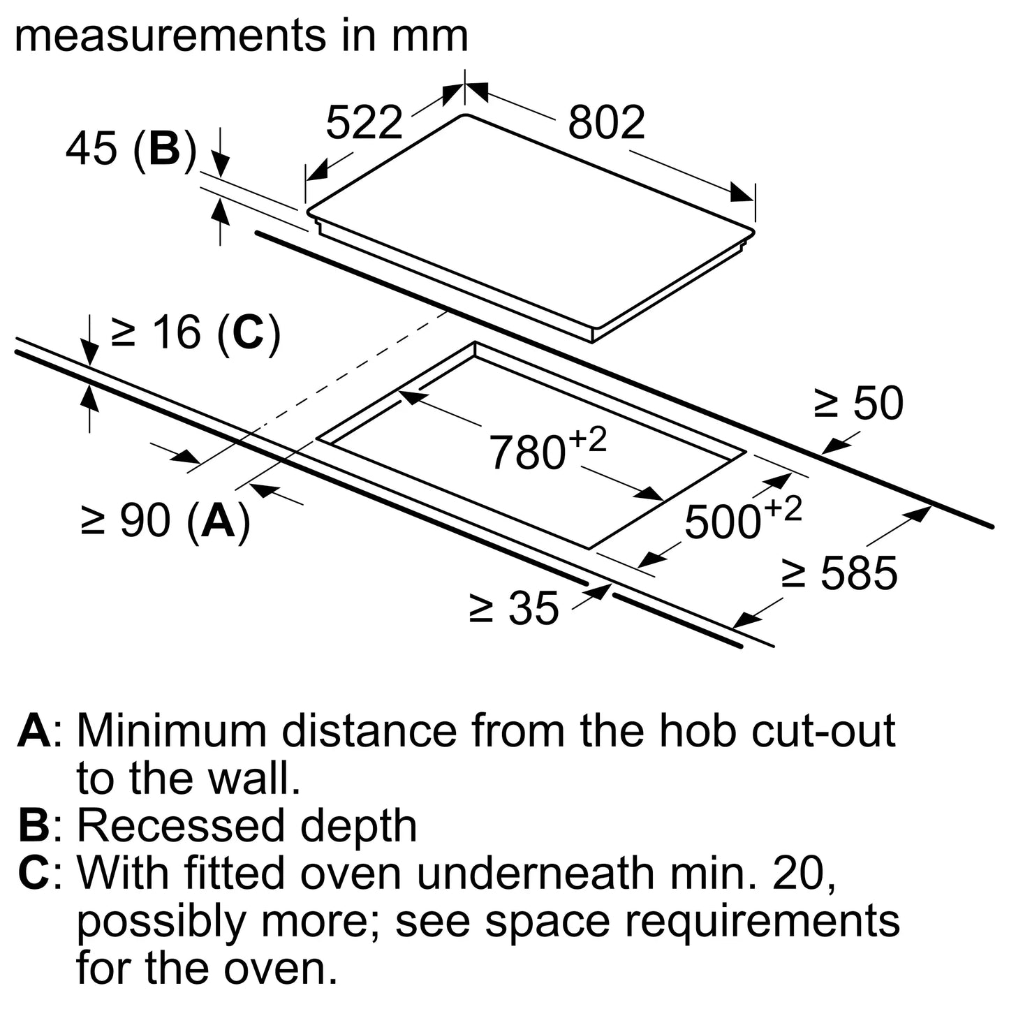 Bosch PKH811BB1D Series 4 80cm Ceramic Hob, Black