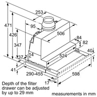 Bosch DFS067A51B Series 4 Telescopic Cooker Hood, Silver, A Rated