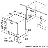 Neff S175HTX06G N50 Fully Integrated Dishwasher, 13 Place Settings, D Rated