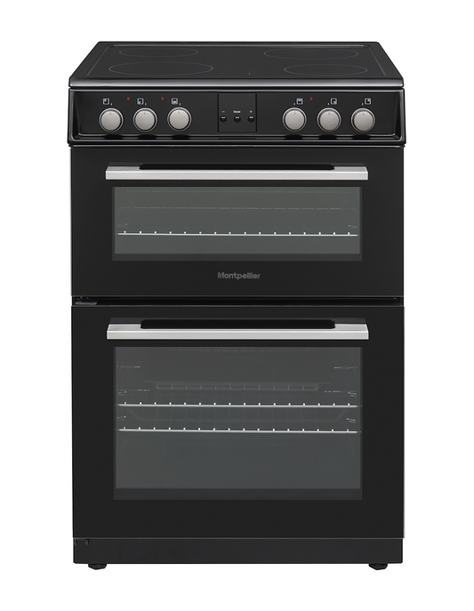 Montpellier MDOC60FK 60cm Double Ceramic Cooker in Black