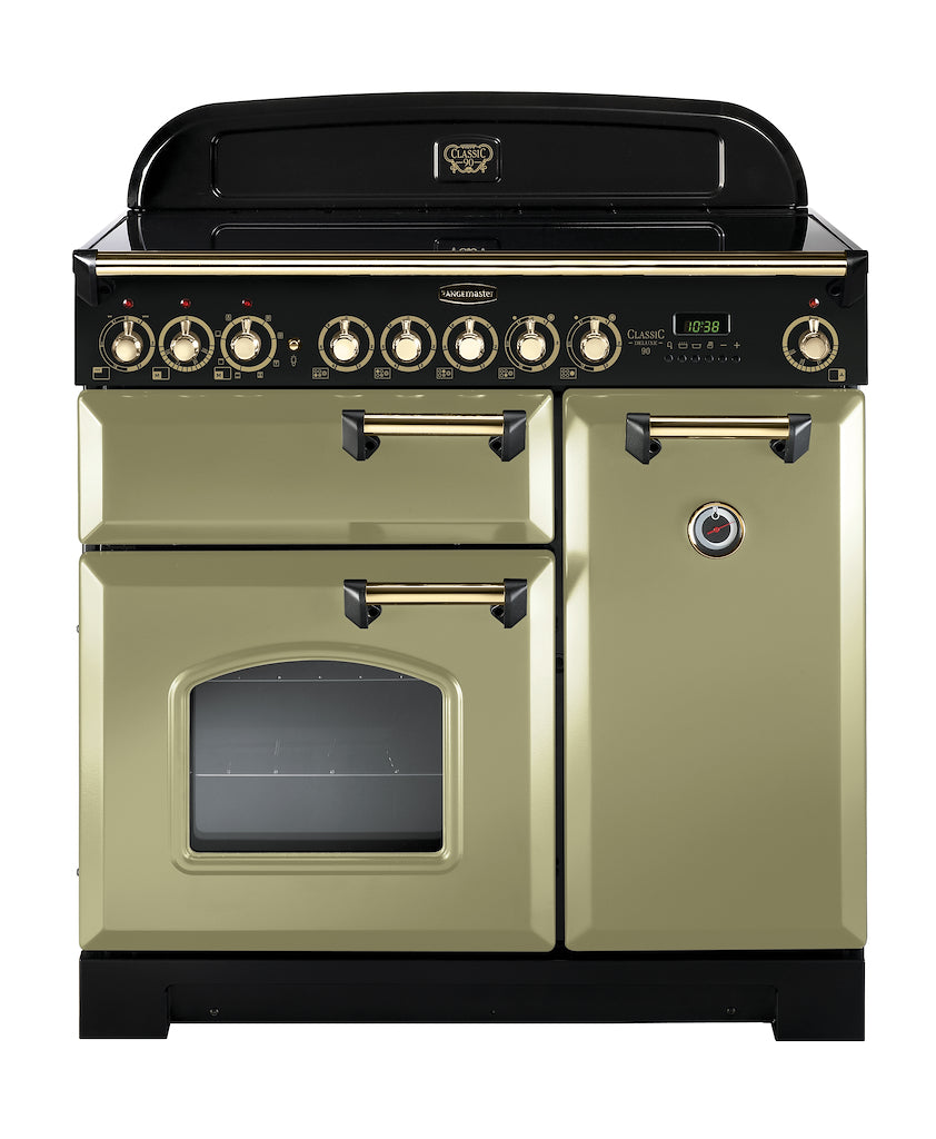 Rangemaster CDL90ECOG/B 90cm Electric Range Cooker - Olive Green