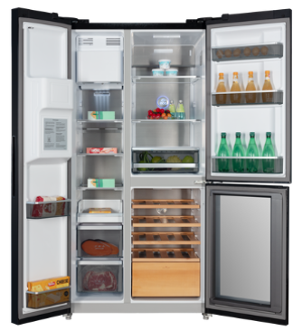 Tesla T530TDBG Fridge Freezer with Wine Cooler