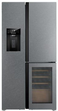 Tesla T530TDXG Fridge Freezer with Wine Cooler - Grey