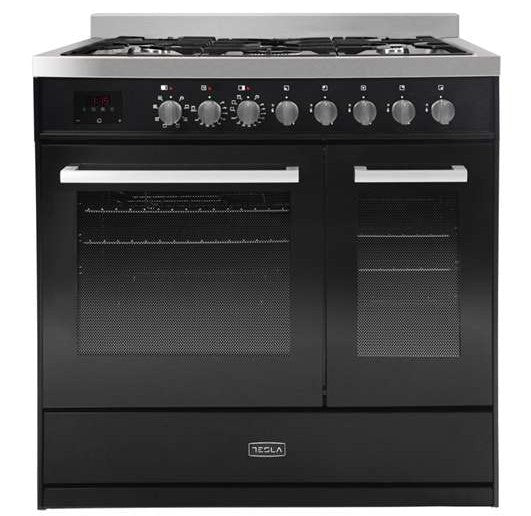 Tesla T90DDFRCB/SS 90cm Dual Fuel Range Cooker