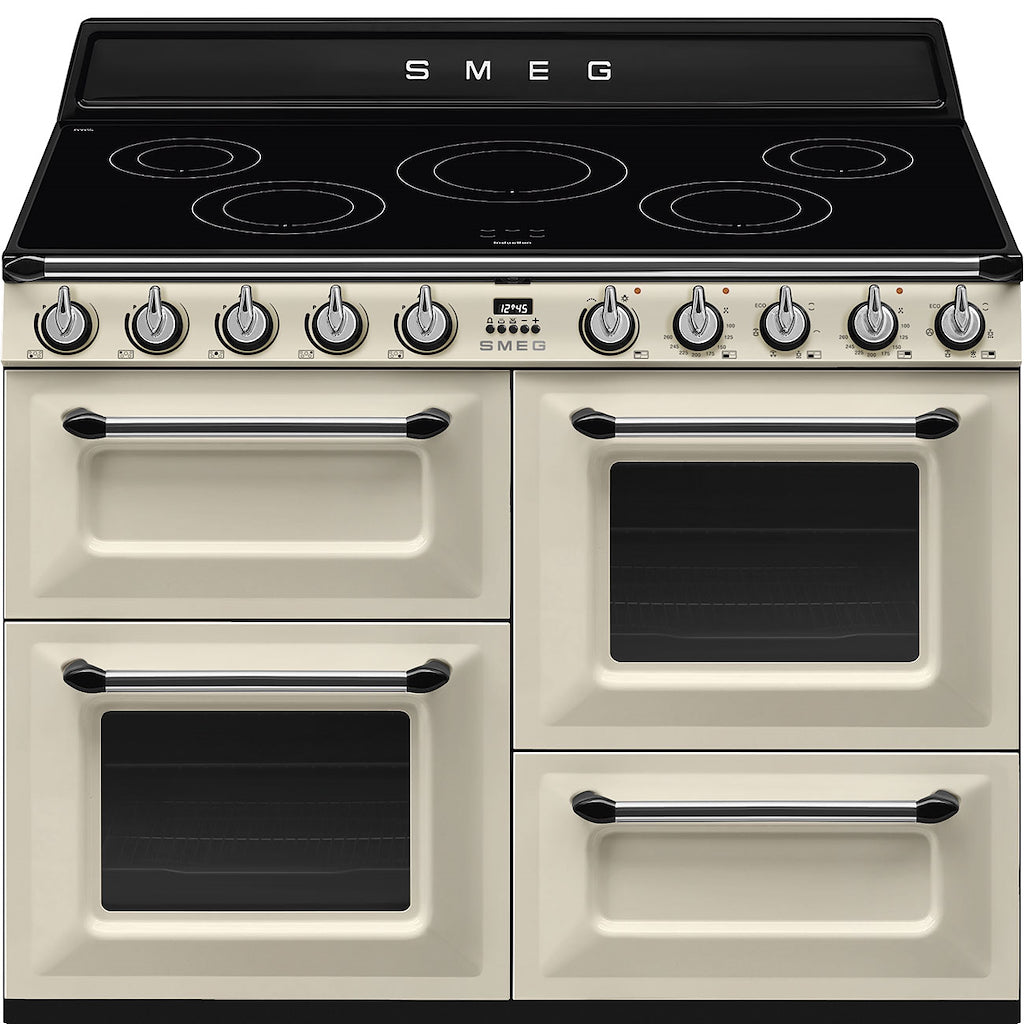 Smeg TR4110iP Victoria cooker, 110cm, triple cavity, induction hob, MF oven, cream