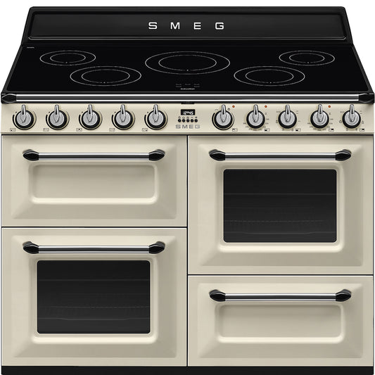 Smeg TR4110iP Victoria cooker, 110cm, triple cavity, induction hob, MF oven, cream