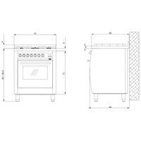 Curva 70 cm Dual Fuel Range Cooker - Stainless Steel - Lofra Cookers
