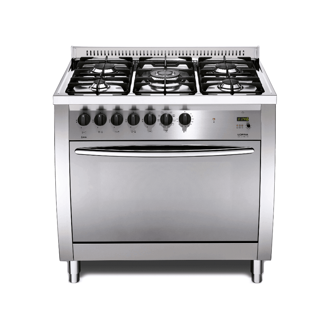 Curva 90 cm Dual Fuel Range Cooker - Stainless Steel - Lofra Cookers