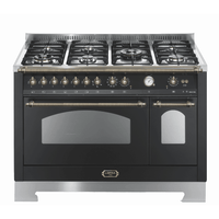 Dolcevita 120 cm Double Electric Oven Dual Fuel Range Cooker - Black Matte - Bronze Finish - Lofra Cookers