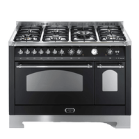 Dolcevita 120 cm Double Electric Oven Dual Fuel Range Cooker - Black Matte - Chrome Finish - Lofra Cookers