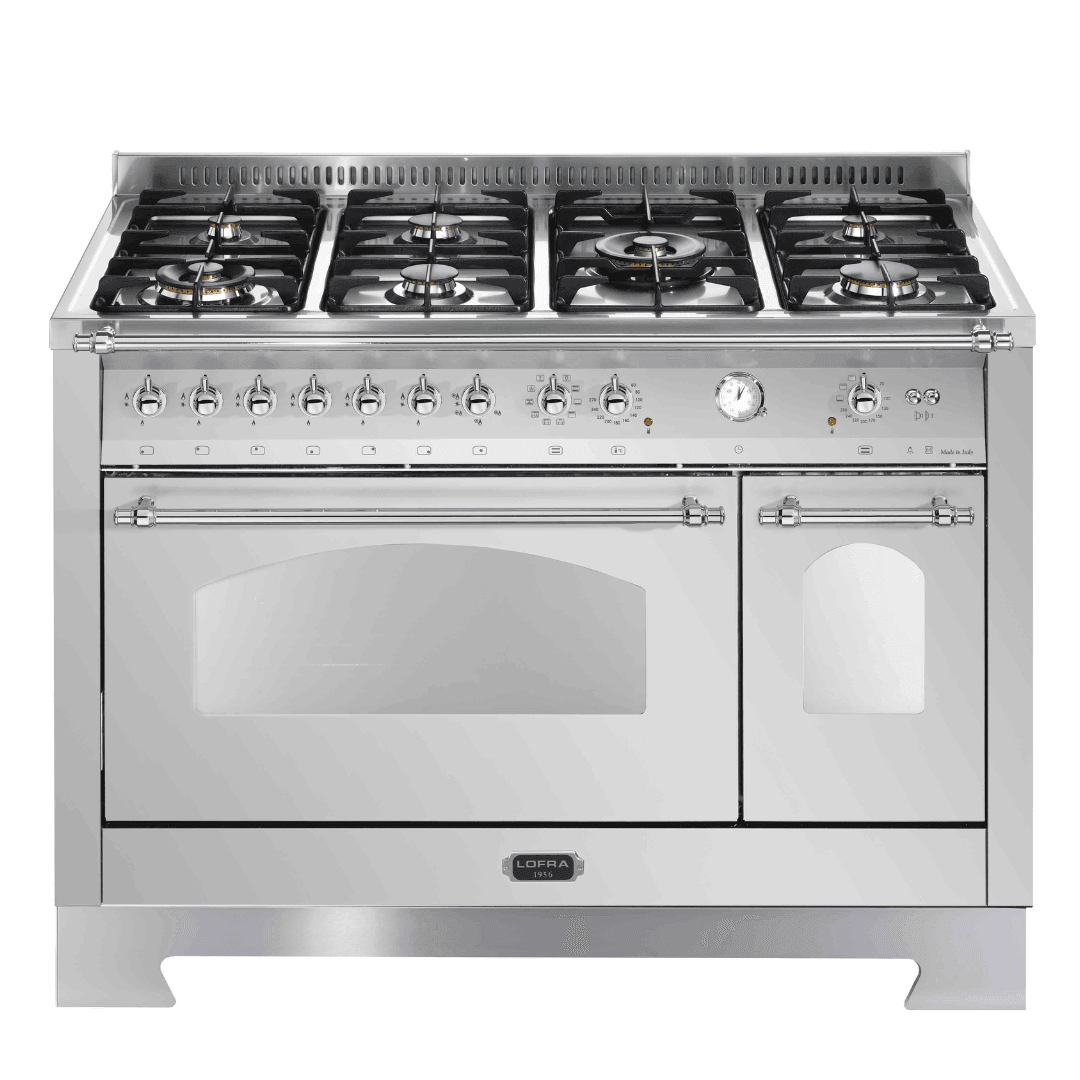 Dolcevita 120 cm Double Electric Oven Dual Fuel Range Cooker - Stainless Steel - Chrome Finish - Lofra Cookers