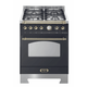 Dolcevita 60 cm Dual Fuel Range Cooker - Black Matte - Brass Finish - Lofra Cookers