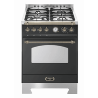 Dolcevita 60 cm Dual Fuel Range Cooker - Black Matte - Bronze Finish - Lofra Cookers