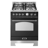 Dolcevita 60 cm Dual Fuel Range Cooker - Black Matte - Chrome Finish - Lofra Cookers