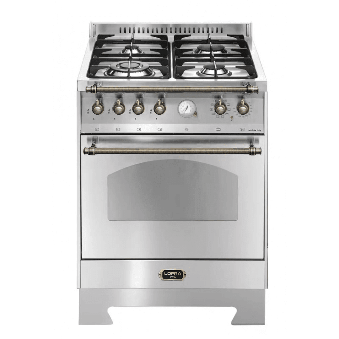 Dolcevita 60 cm Dual Fuel Range Cooker - Stainless Steel - Bronze Finish - Lofra Cookers