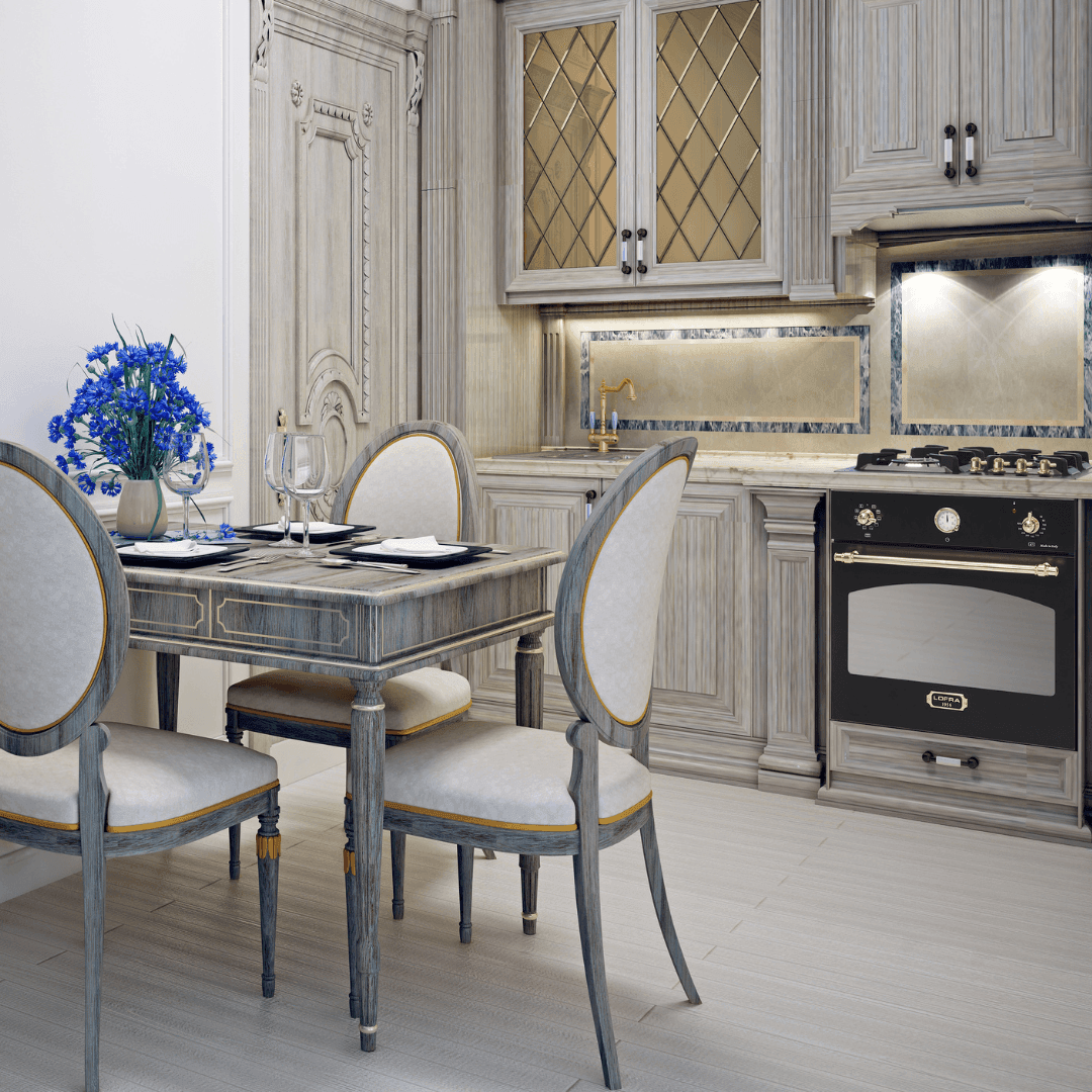 Dolcevita 60 cm Electric Fuel Cooker - Black Matte - Brass Finish - Lofra Cookers