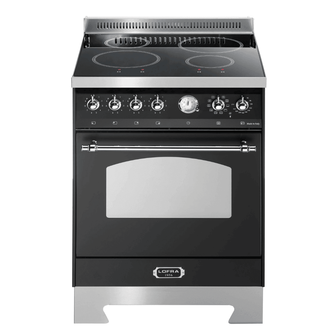 Dolcevita 60 cm Electric Fuel Cooker - Black Matte - Chrome Finish - Lofra Cookers