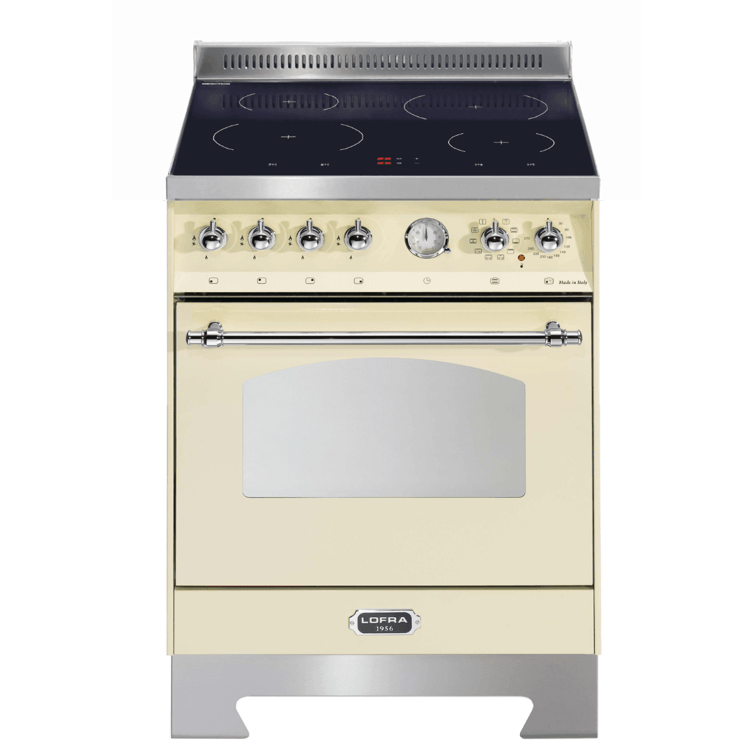 Dolcevita 60 cm Electric Fuel Cooker - Ivory White - Chrome Finish - Lofra Cookers
