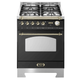 Dolcevita 60 cm Gas Fuel Range Cooker - Black Matte - Brass Finish - Lofra Cookers