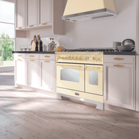 Dolcevita 70 cm Double Electric Oven Dual Fuel Range Cooker - Black Matte - Brass Finish - Lofra Cookers