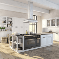 Dolcevita 70 cm Double Electric Oven Dual Fuel Range Cooker - Black Matte - Brass Finish - Lofra Cookers
