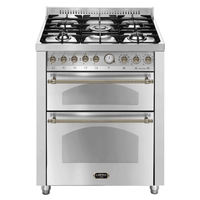 Dolcevita 70 cm Double Electric Oven Dual Fuel Range Cooker - Stainless Steel - Bronze Finish - Lofra Cookers