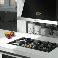 Dolcevita Hob 90 cm - Black Matte - Brass Finish - Lofra Cookers
