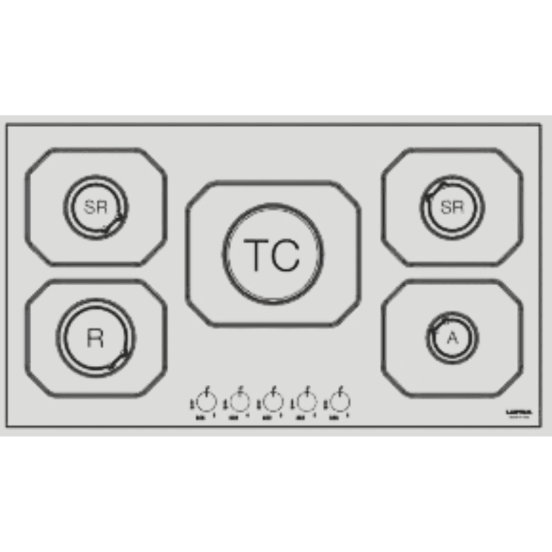 Dolcevita Hob 90 cm - Black Matte - Brass Finish - Lofra Cookers