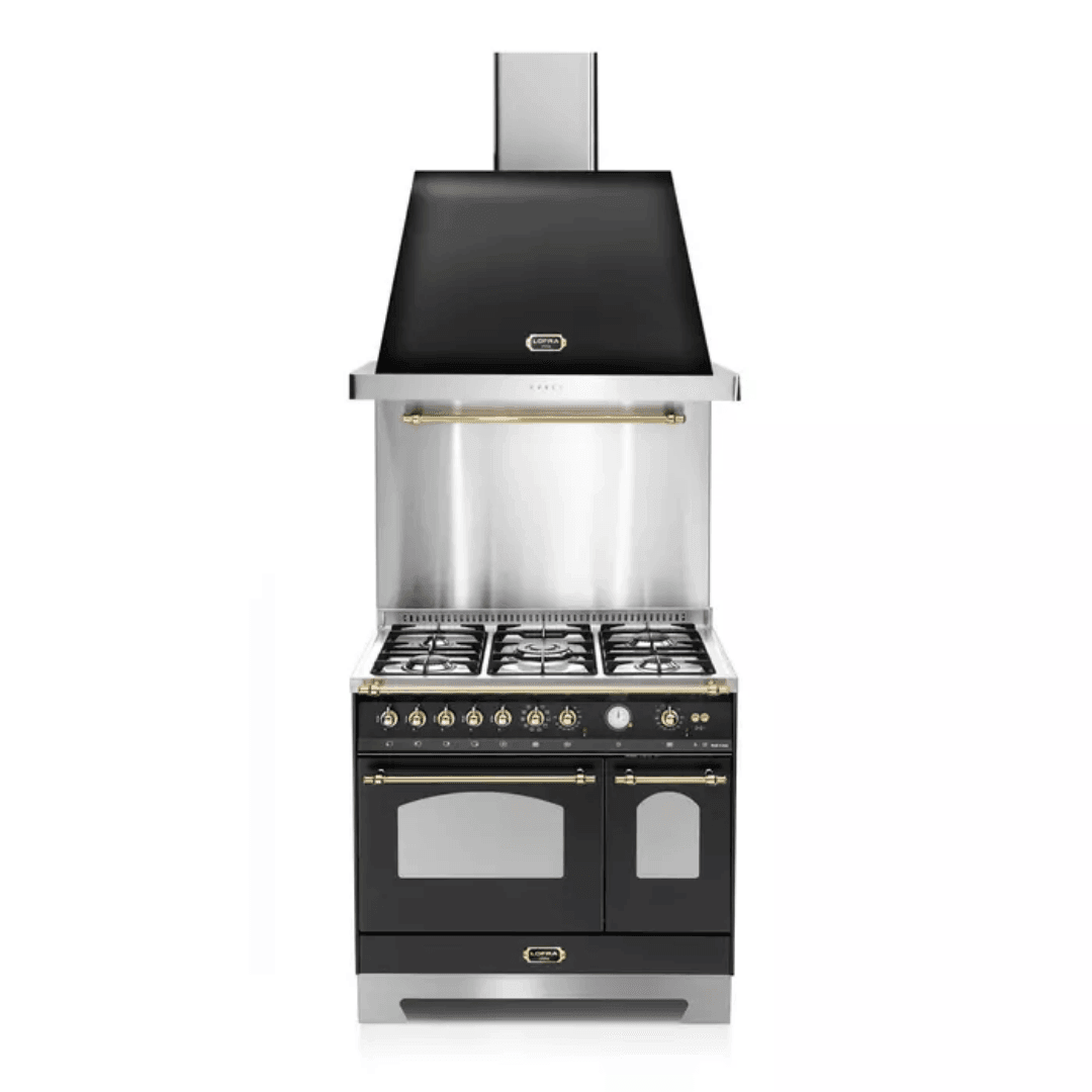 Dolcevita Hood 90 cm - Black Matt - Brass Finish - Lofra Cookers