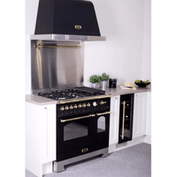 Dolcevita Hood 90 cm - Black Matt - Brass Finish - Lofra Cookers