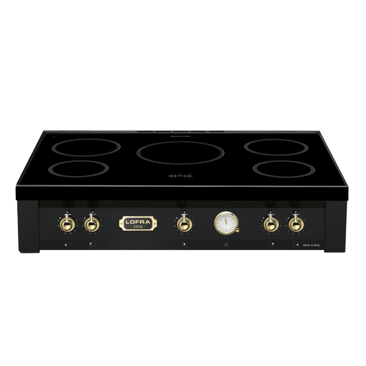 Dolcevita Induction Range Top 90 cm - Black Matt - Brass Finish - Lofra Cookers