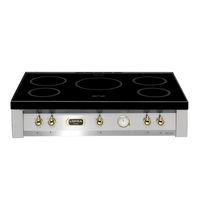 Dolcevita Induction Range Top 90 cm - Stainless Steel - Brass Finish - Lofra Cookers
