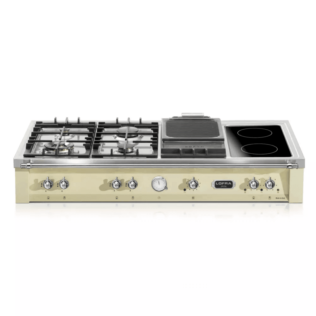 Dolcevita Range Top 120 cm (BBQ) - Ivory White - Chrome Finish - Lofra Cookers