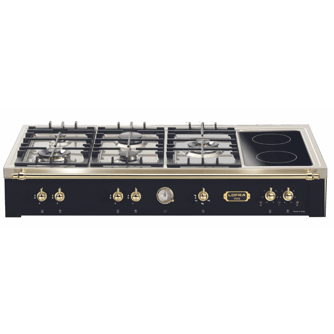Dolcevita Range Top 120 cm (Gas + Vitroceramic) - Black Matte - Lofra Cookers