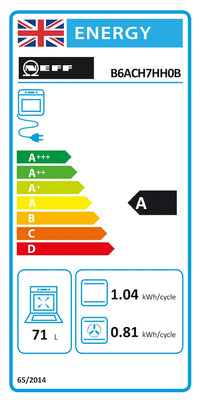 Neff N50 Slide and Hide B6ACH7HH0B Built-In Electric Single Oven with Pyrolytic Cleaning, Stainless Steel, A Rated