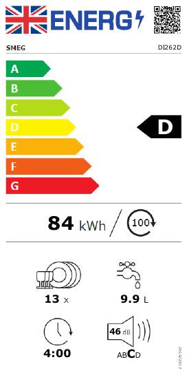 Smeg Di262D Fully integrated Dishwasher