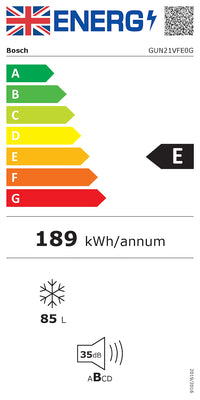 GUN21VFE0G, Built-under freezer