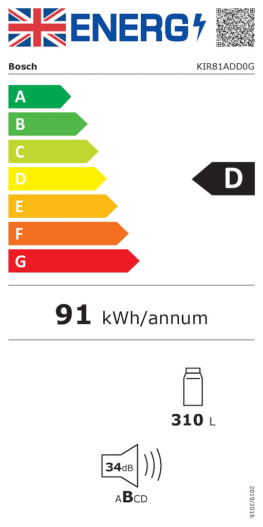 KIR81ADD0G, Built-in fridge