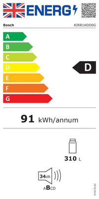 KIR81ADD0G, Built-in fridge