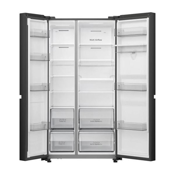 Hisense RS840N4WFE American Fridge Freezer Black Steel