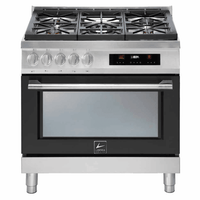 Italia 90 cm Dual Fuel Range Cooker - Black Matte - Lofra Cookers