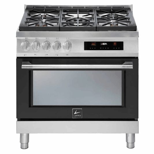 Italia 90 cm Dual Fuel Range Cooker - Black Matte - Lofra Cookers