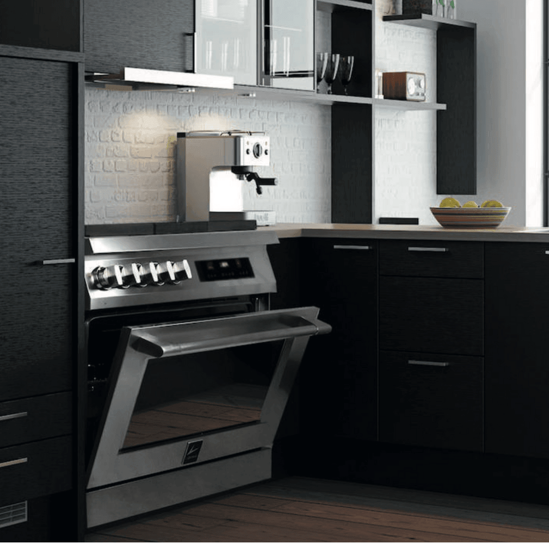 Italia 90 cm Dual Fuel Range Cooker - Black Matte - Lofra Cookers